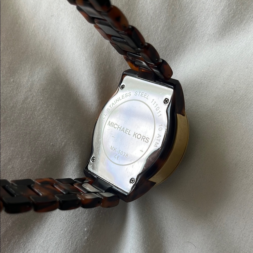 Michael Kors Ritz Tortoise Shell & Gold Watch - Picture 4 of 7